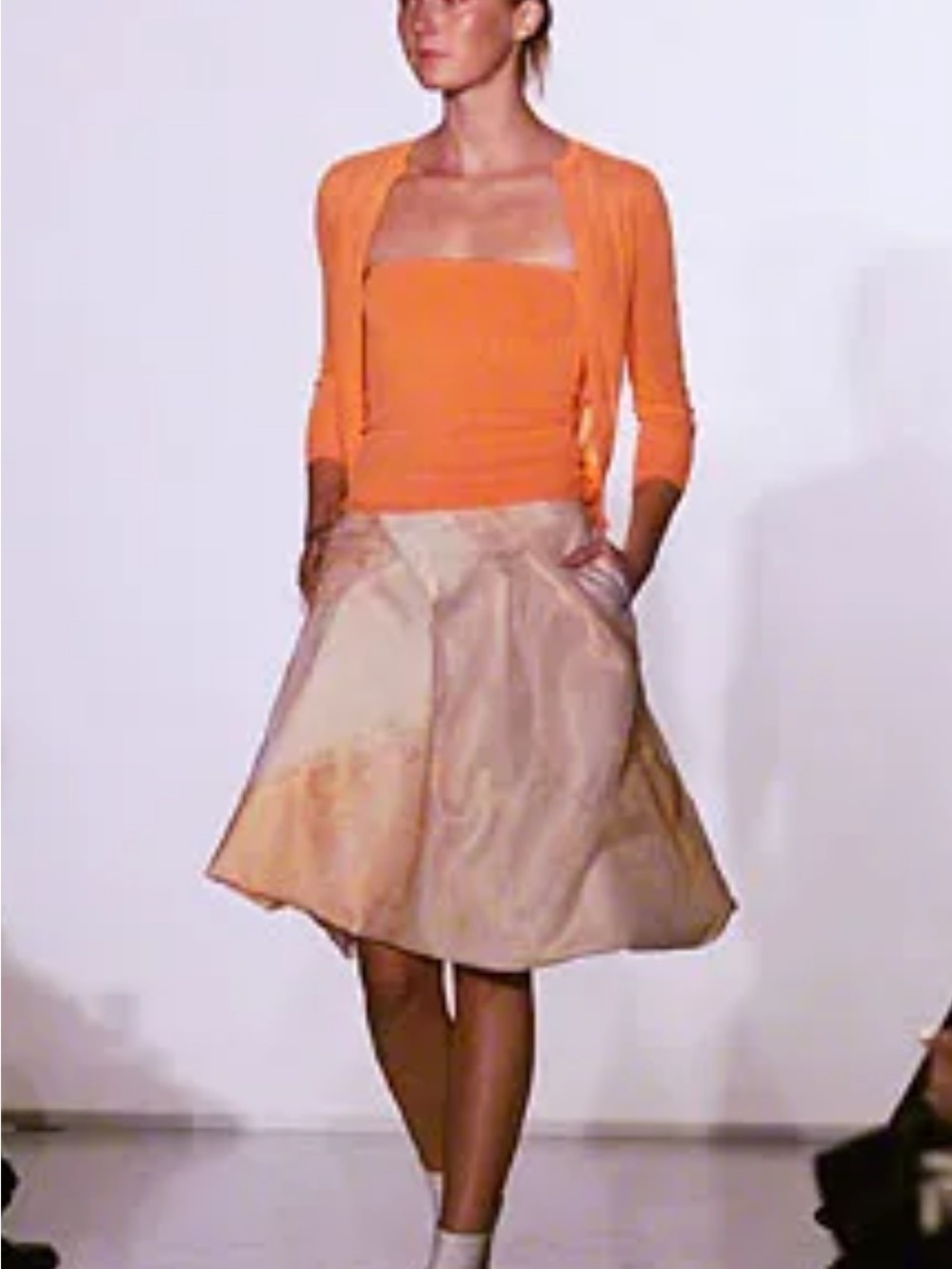 Vintage Donna Karan S/S runway Orange tube top twin set